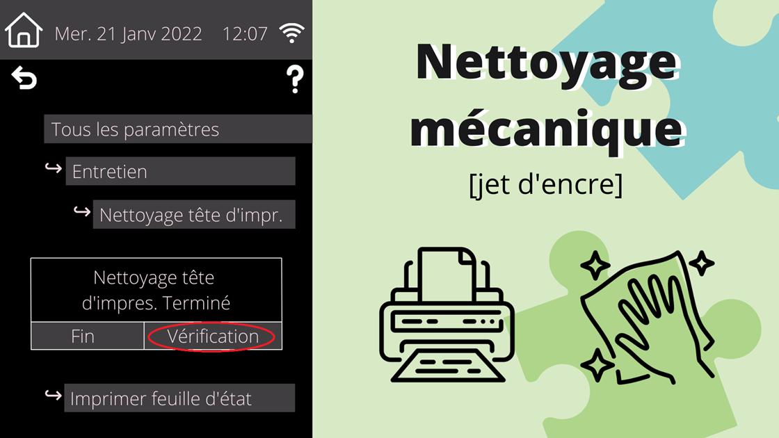 Nettoyage mécanique de son imprimante